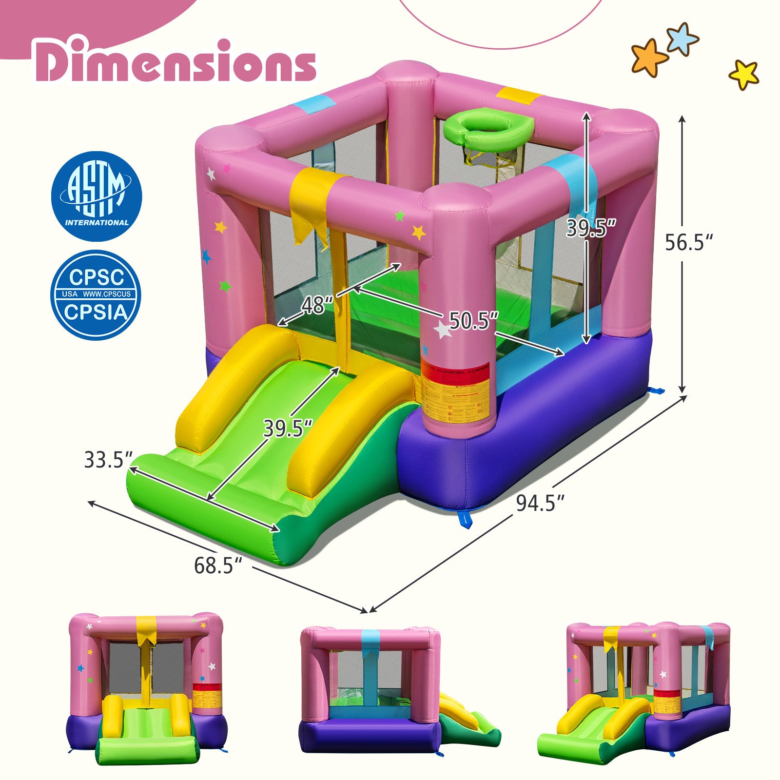 Bouncy Castle, Jumping Area, 520W Blower Bounce House at Gallery Canada