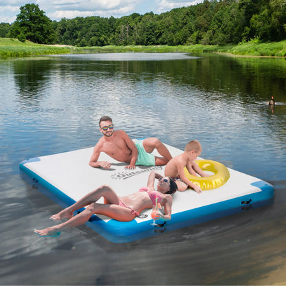 8' x 6' Inflatable Water Dock, with Air Pump, Backpack, Blue Floating Water Mats at Gallery Canada