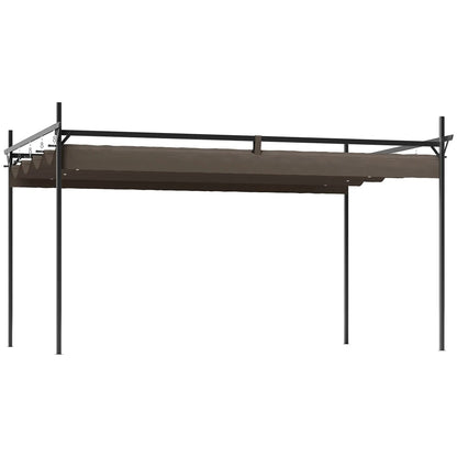10' x 10' Brown Gazebo, UPF30+ Retractable Canopy, Metal Pergola Kit, Brown Pergolas at Gallery Canada