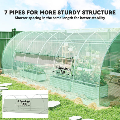 20x10x6.6ft Heavy Duty Walk-in Greenhouse, PE Cover, Green Portable Greenhouses at Gallery Canada