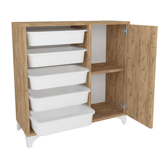 Buffet Cabinet Sideboard With Storage, Removable Drawers, White Sideboards Cabinets & Buffets Natural & White at Gallery Canada