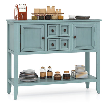Buffet Sideboard Cabinet, 2 Doors, 2 Drawers, Blue Sideboards Cabinets & Buffets Blue at Gallery Canada