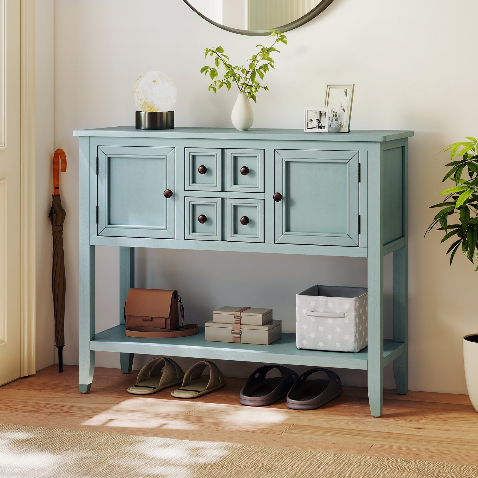 Buffet Sideboard Cabinet, 2 Doors, 2 Drawers, Blue Sideboards Cabinets & Buffets at Gallery Canada