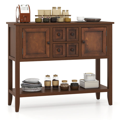 Buffet Sideboard Cabinet, 2 Doors, 2 Drawers, Brown