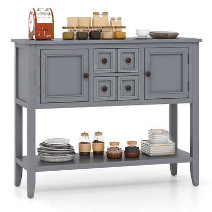 Buffet Sideboard Cabinet, 2 Doors 2 Drawers, Gray Sideboards Cabinets & Buffets at Gallery Canada