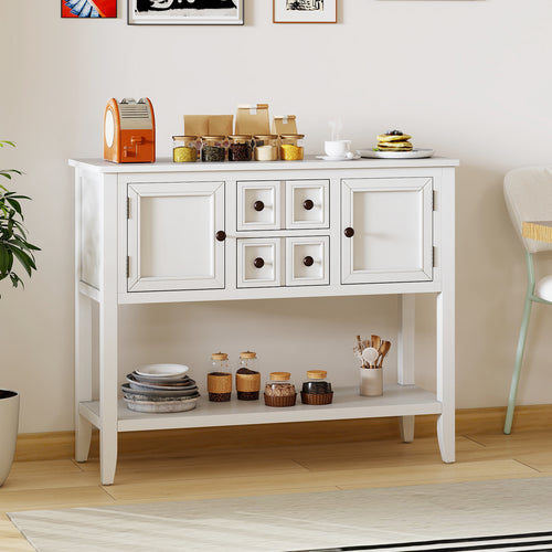 Buffet Sideboard Cabinet, 2 Doors, 2 Drawers, White