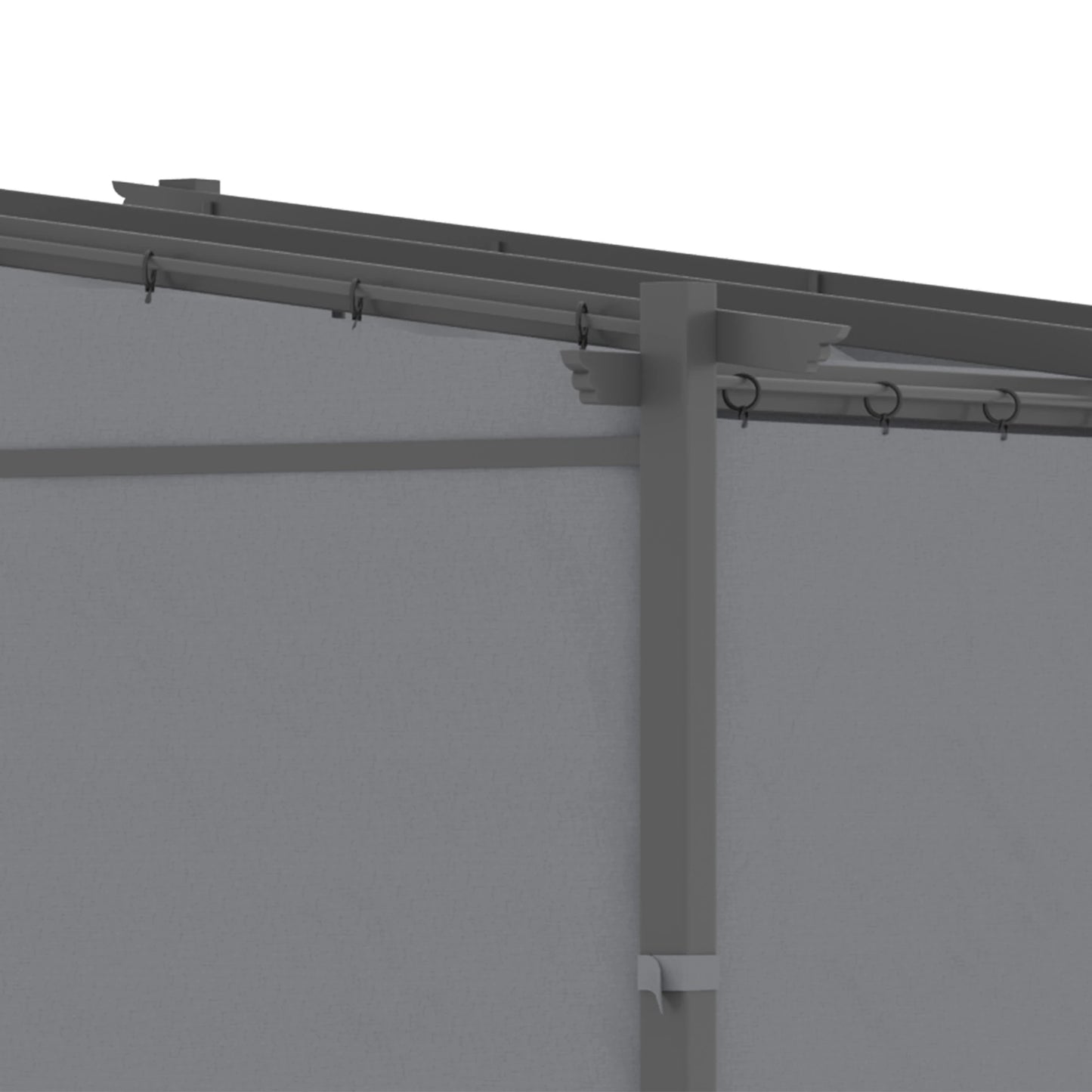 Metal Pergola, Sliding Roof Canopy, Retractable, 10' x 10', Dark Grey Pergolas at Gallery Canada