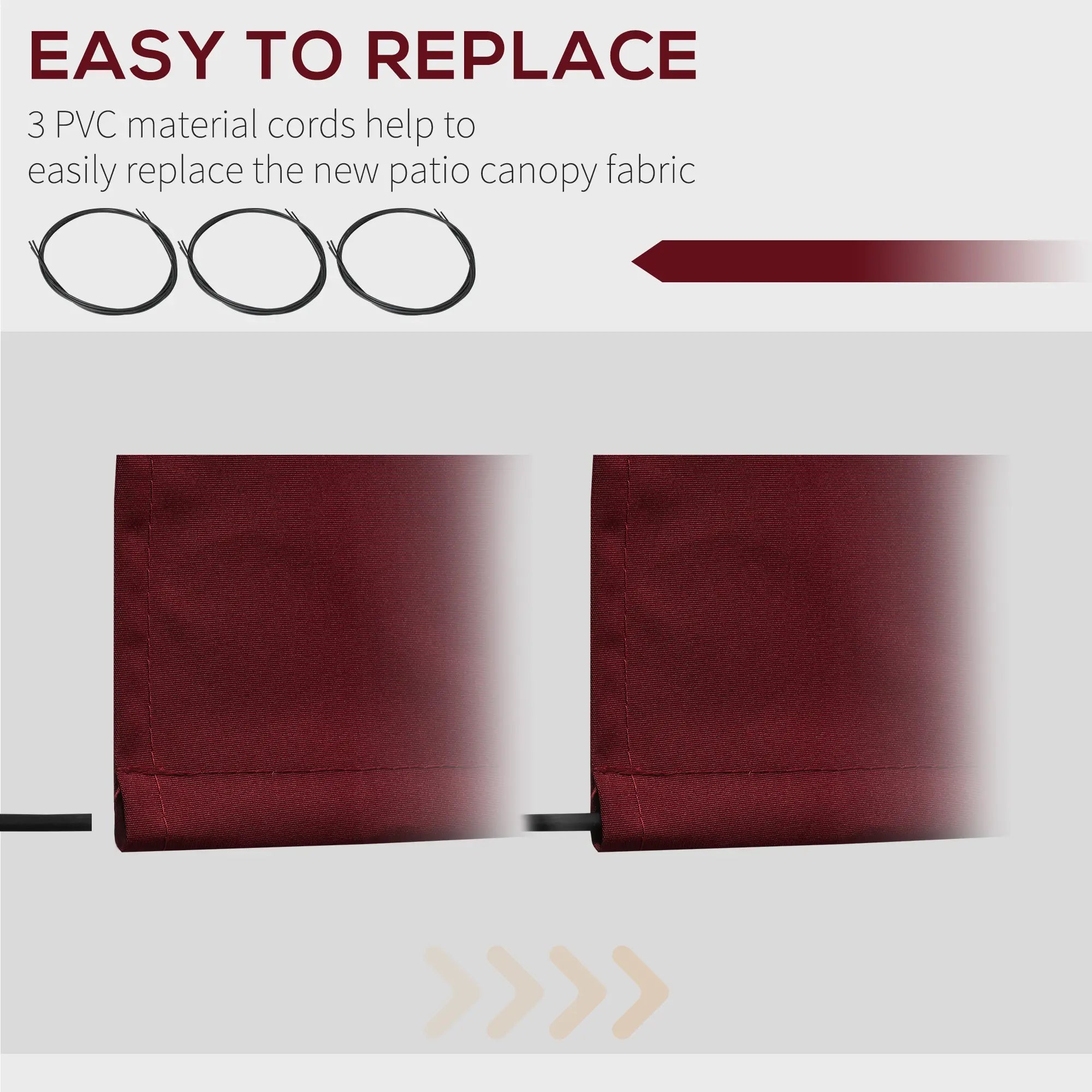 9' x 8' Outdoor Sunshade Canopy, Retractable Awning, UV Protection, Wine Red Awning Fabric Replacement at Gallery Canada