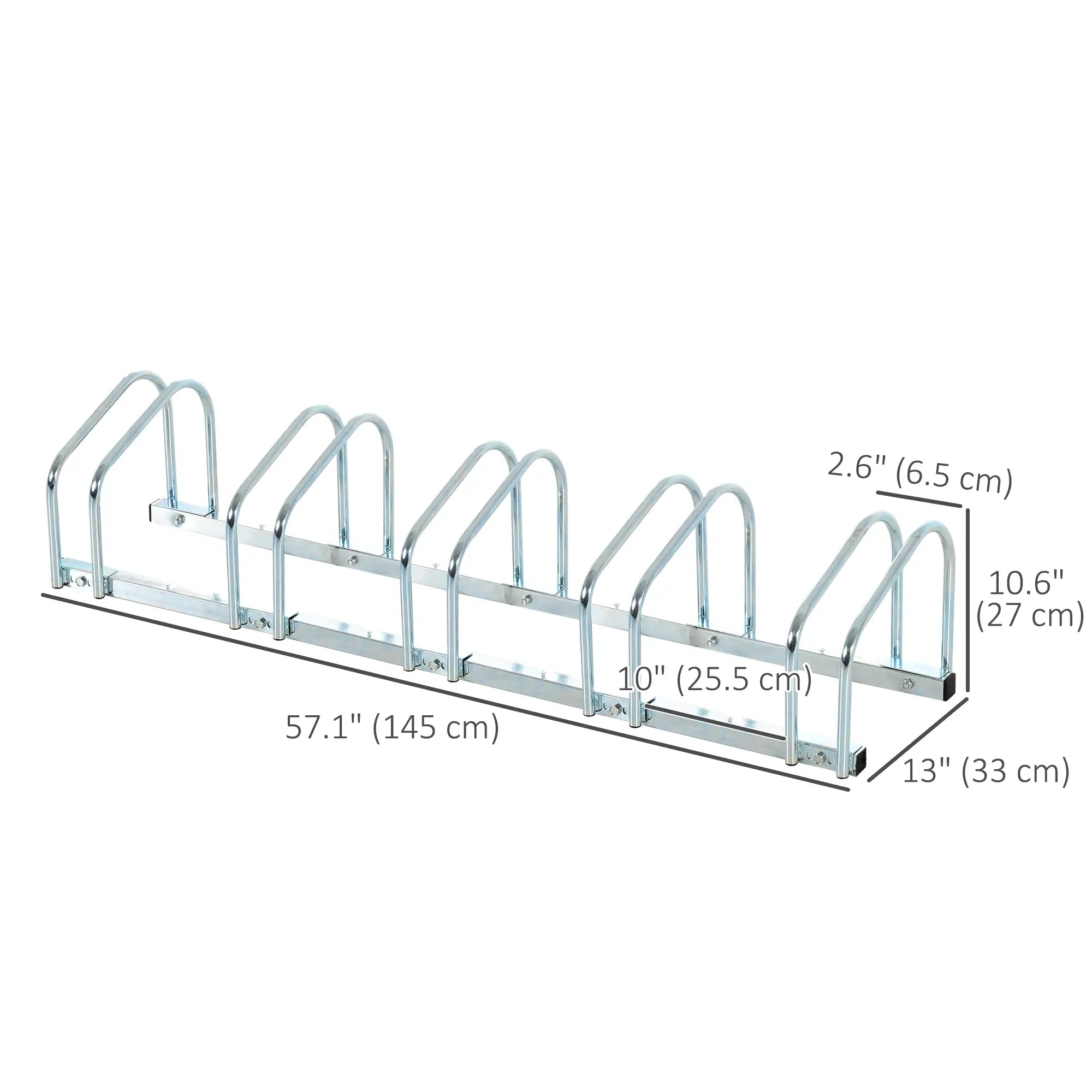 5-Bike Floor Parking Rack, Cycling Storage Stand, Silver Bike Parking Stands at Gallery Canada