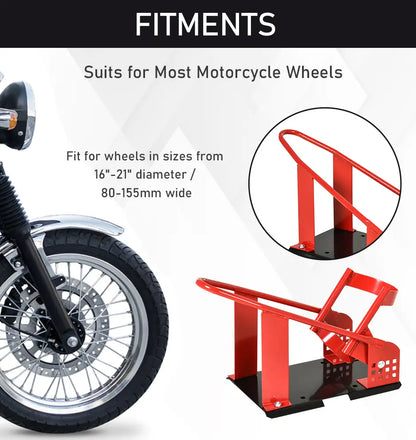 Motorcycle Wheel Chock, 12 Adjustable Holes, 990 lbs, Red Bike Parking Stands at Gallery Canada