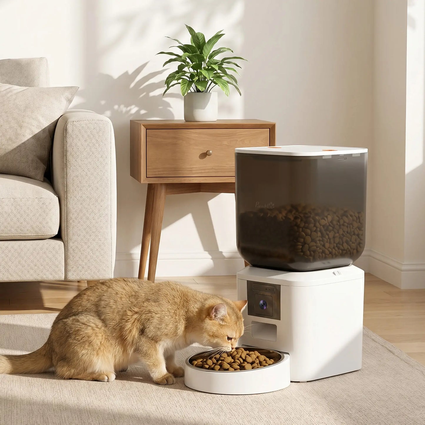Automatic Cat Feeder With Camera, 2.4G WiFi, 8L, Dual Power Dog Bowls at Gallery Canada