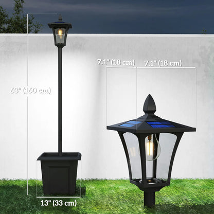 63" Solar Lamp Post Lights 2 Pack, Waterproof LED, Black Solar Post Lamps at Gallery Canada