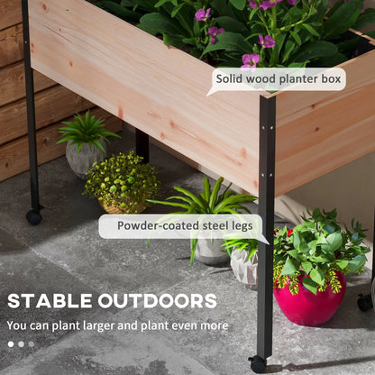 Wooden Elevated Planter Box, Raised Garden Bed, Wheels, Metal Legs Raised Garden Beds at Gallery Canada