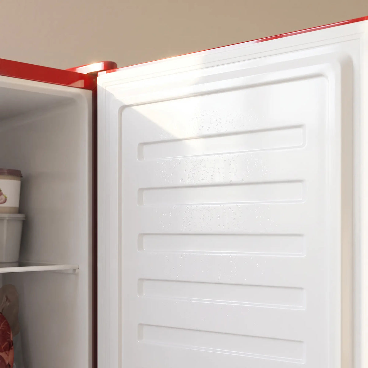 Upright Freezer 2.1 Cubic Feet, Reversible Door, 2 Shelves, Red Small Kitchen Appliances at Gallery Canada