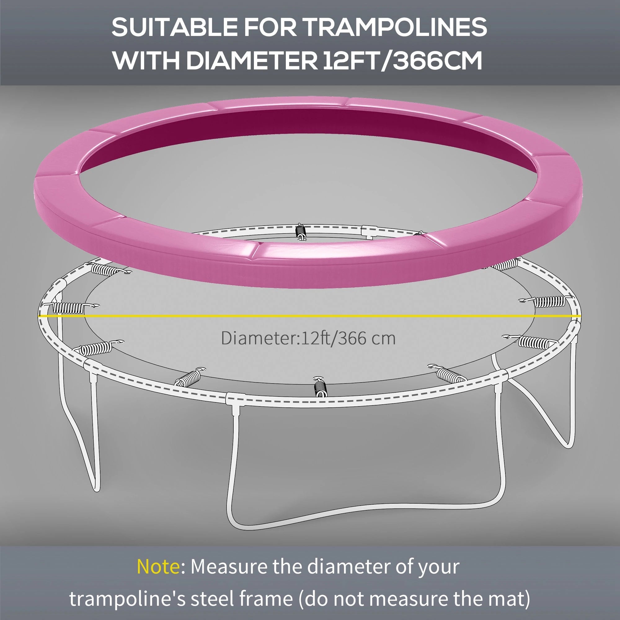 12FT Trampoline Spring Cover, Waterproof, Tear-Resistant, Pink Trampolines at Gallery Canada