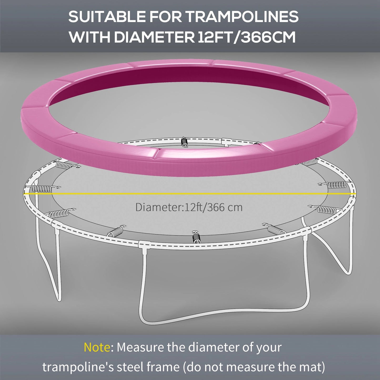 12FT Trampoline Spring Cover, Waterproof, Tear-Resistant, Pink Trampolines at Gallery Canada