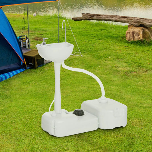 Portable Camping Sink, 17L Water Tank, 24L Recovery Tank Camping Sinks Light Grey at Gallery Canada