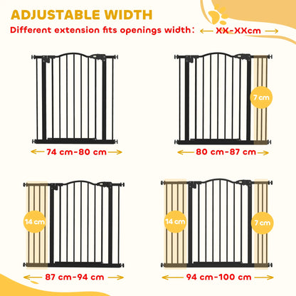 Extra Tall Dog Gate with Door, 29"-39", Black Pet Gates at Gallery Canada