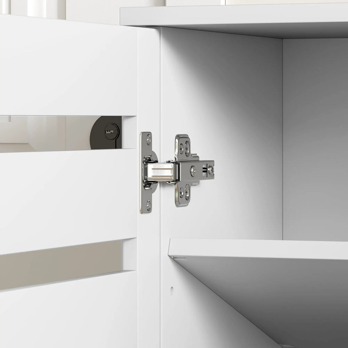Narrow Shoe Cabinet, Slatted Doors, Adjustable Shelves, 20 Pairs, White Shoe Storage Cabinets & Racks at Gallery Canada