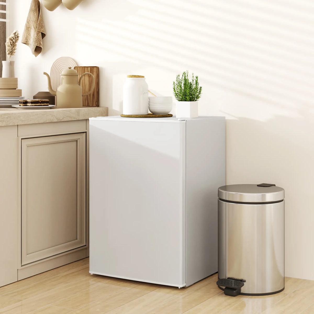 2.5 Cu.Ft Mini Fridge, Single Door, Freezer, Adjustable Thermostat, White Small Kitchen Appliances at Gallery Canada