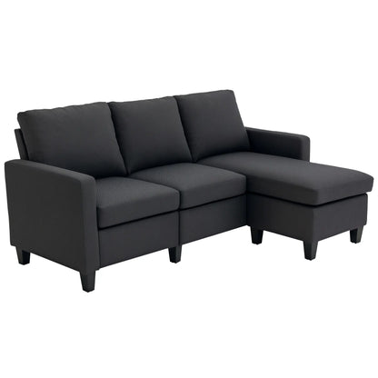 L-Shape Sectional Sofa with Ottoman, Living Room, Dark Grey Sofas & Reclining Chairs at Gallery Canada