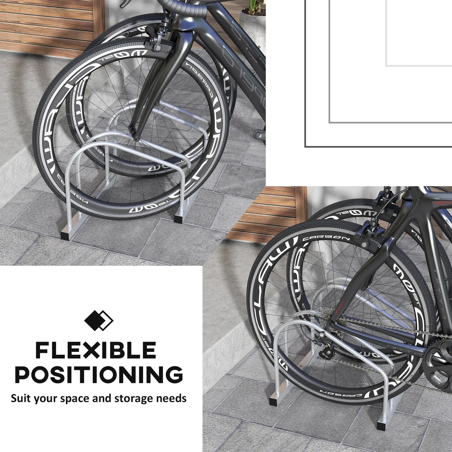 Adjustable 2-Bike Rack, Steel Stand, Garage Organizer, Silver Bike Parking Stands at Gallery Canada