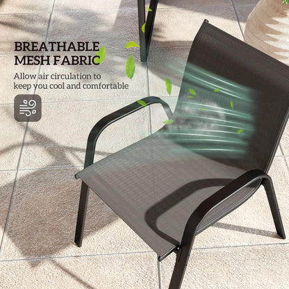 4-Piece Outdoor Furniture Set, 2 Stackable Chairs, Loveseat, Glass Coffee Table, Black Patio Furniture Sets at Gallery Canada