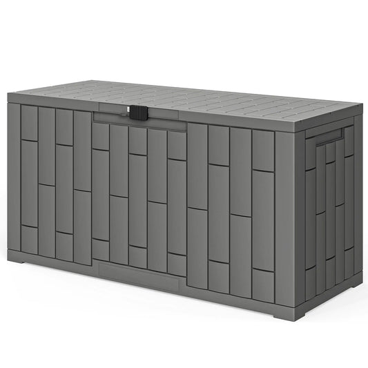 60 Gallon Resin Deck Box, Lockable Outdoor Storage, Splash And UV Resistant