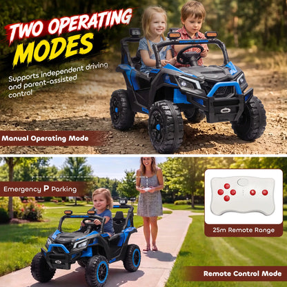24V 2 Seater Ride On Truck, Remote, Dual Motors, Blue Electric Toy Cars at Gallery Canada