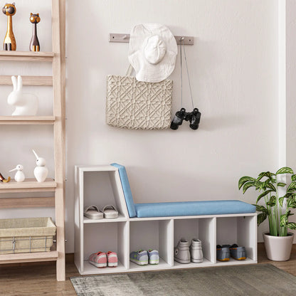 5-Cube Bookshelf with Storage, Cushioned Reading Nook, Blue Small Bookshelves at Gallery Canada