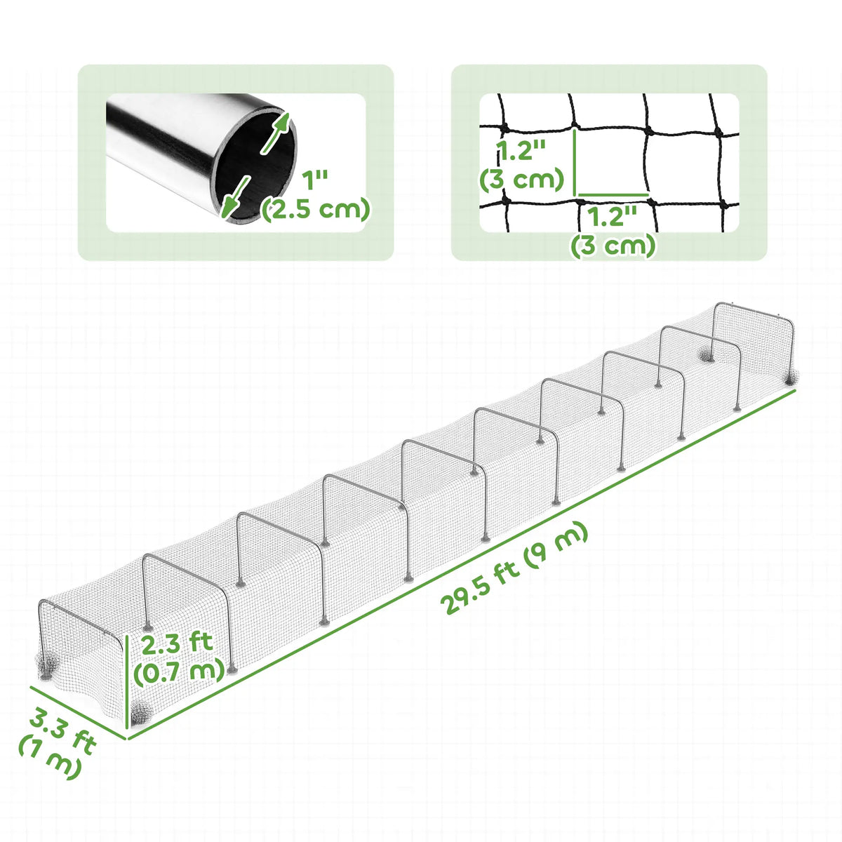 Extra Long Chicken Tunnel for Outside, 354" x 39" Galvanized Steel Chicken Run for 10-15 Chickens or Ducks Chicken Coops at Gallery Canada