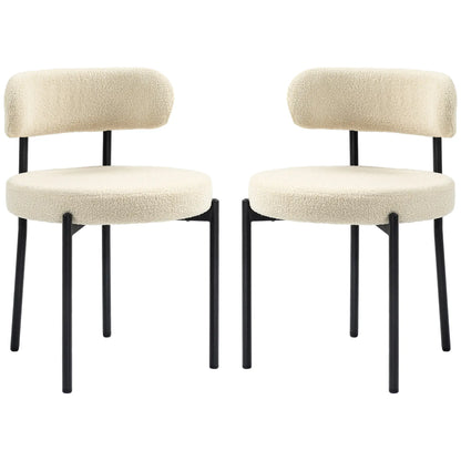 Modern Dining Chairs, Berber Fleece Upholstery, Steel Legs, Beige Dining Chairs Beige at Gallery Canada