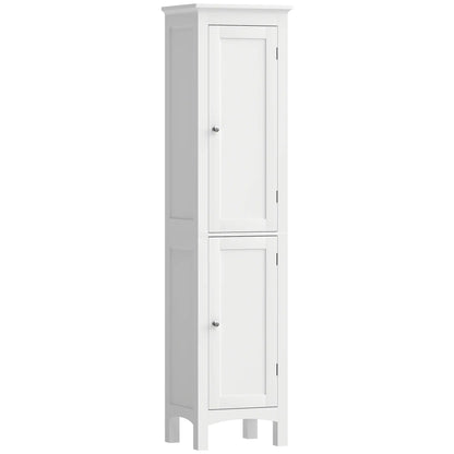 Tall Bathroom Cabinet, Freestanding Storage Organizer, 15" x 13" x 63", White Bathroom Cabinets at Gallery Canada