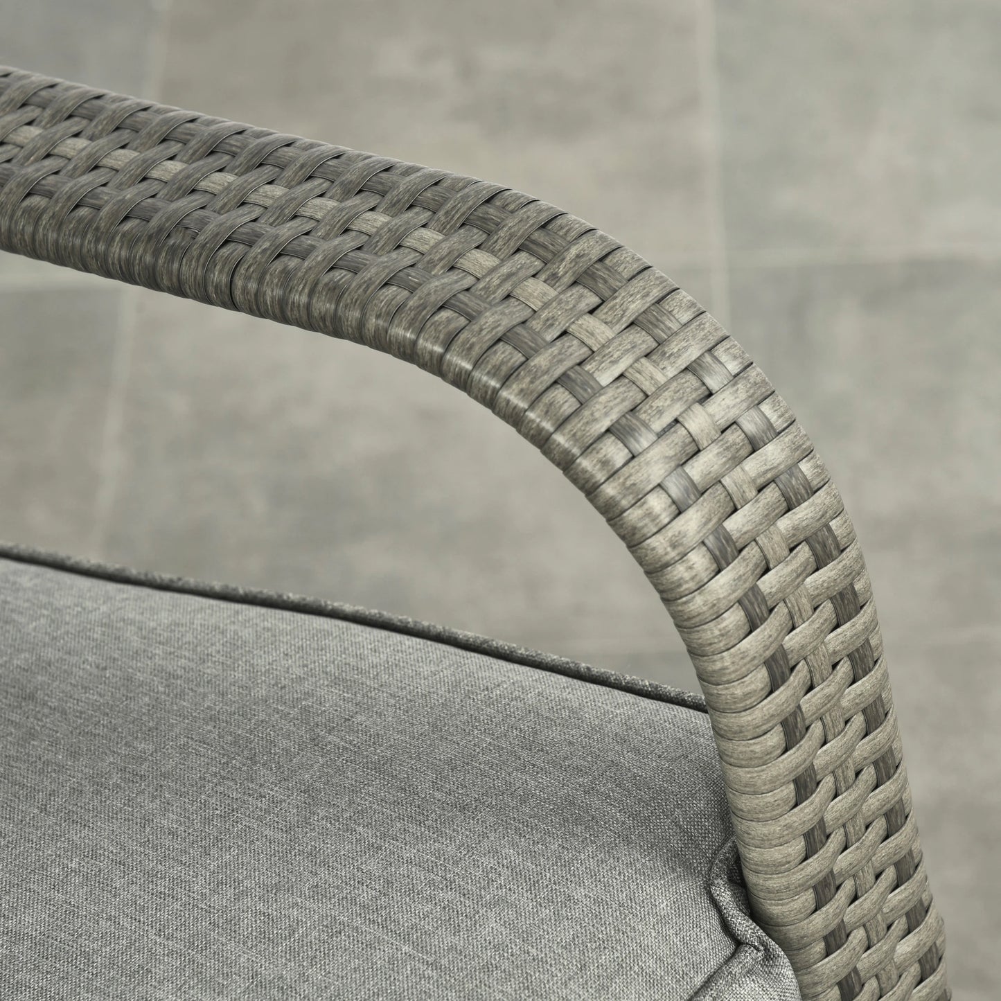 Outdoor Wicker Rocking Chair with Cushion, Adjustable Footrest, Grey Outdoor Rocking Chairs at Gallery Canada