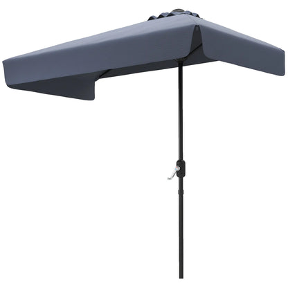7.5ft Half Umbrella, Crank Handle, Top Vent, Dark Blue Half Round Umbrellas Dark Blue at Gallery Canada