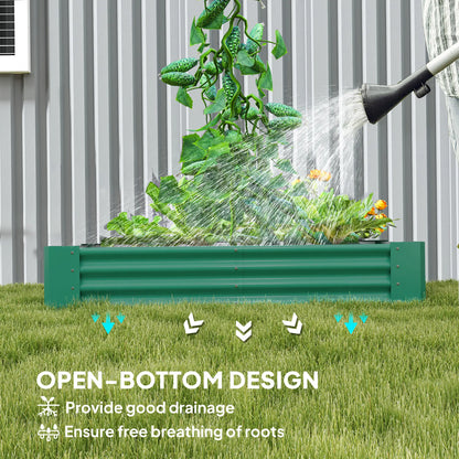 6 x 3 x 1ft Galvanized Raised Garden Bed, Reinforced Outdoor Planter Box, Green Galvanized Planter Boxes at Gallery Canada