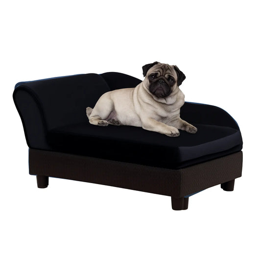 Small Pet Sofa, Dog Couch with Storage, Sponge Cushioned Bed, Black Dog Sofas Black at Gallery Canada