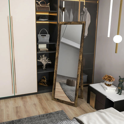 58" x 20" Floor Mirror, Full Body, Rustic Brown, Brown Full Length Mirrors at Gallery Canada