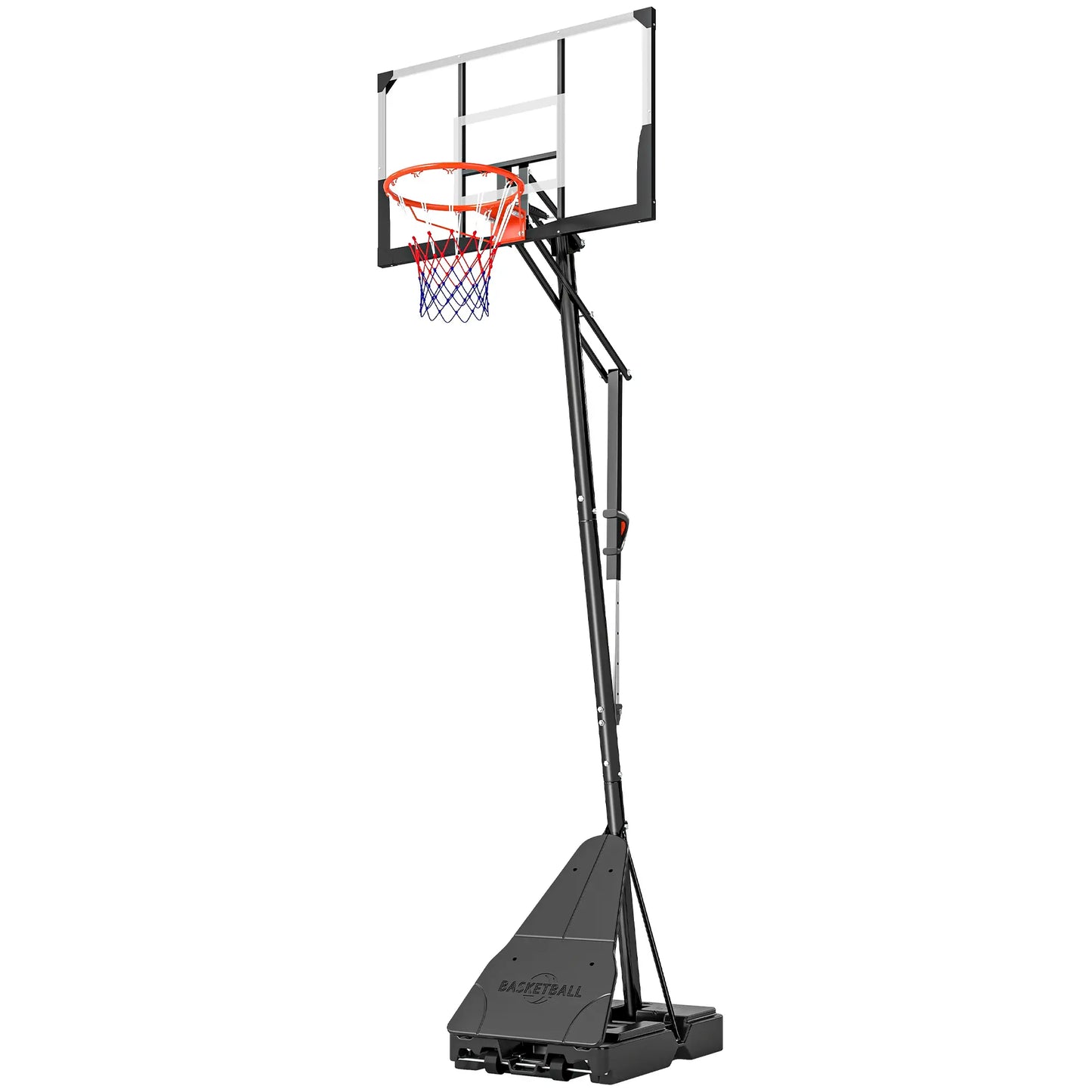 Portable Basketball Hoop, Height Adjustable 8-10 Ft, 47" Shatterproof Backboard Basketball Black, Transparent at Gallery Canada