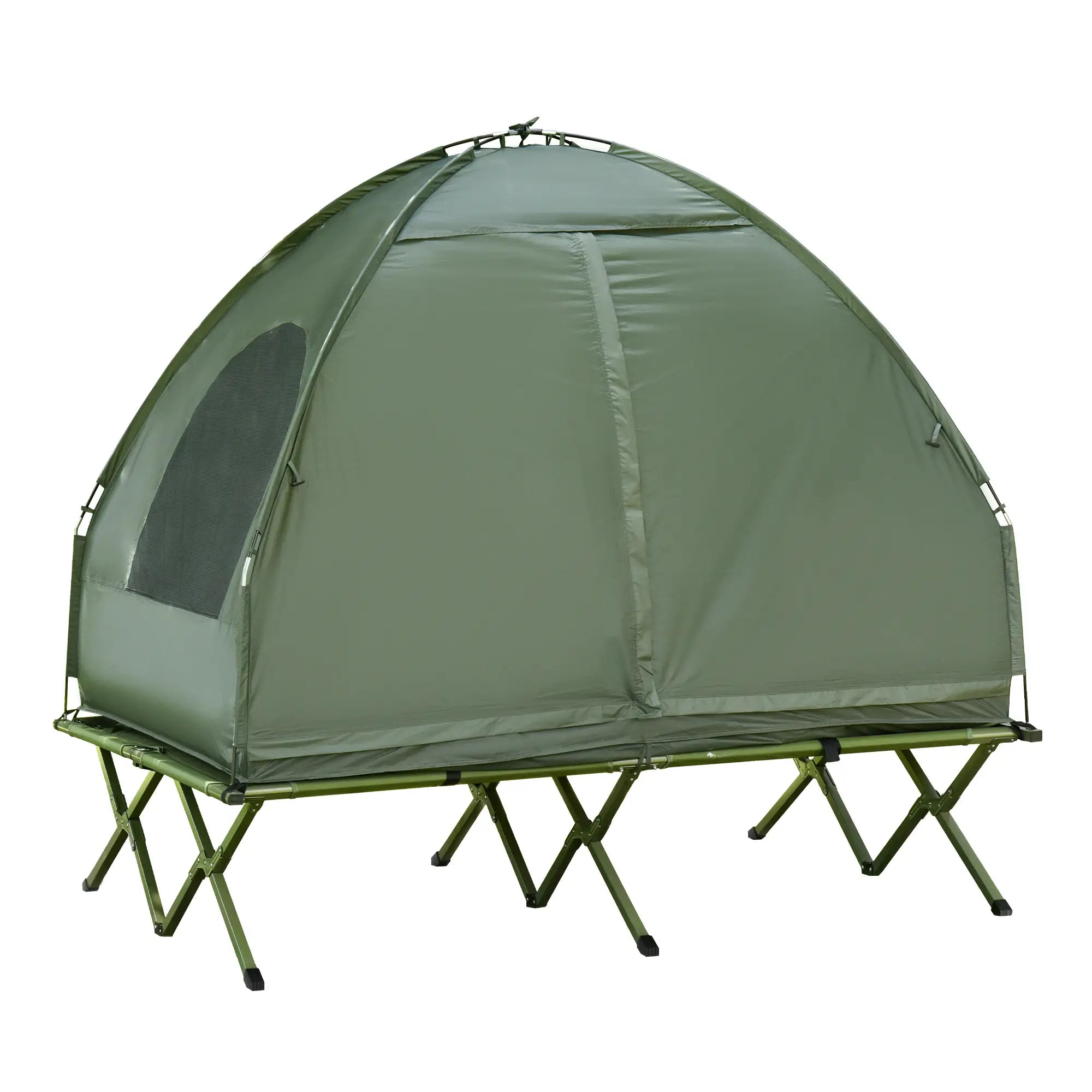 Camping Combo Tent Cot Air Mattress w/ Pump, Dark Green Camping Tents at Gallery Canada