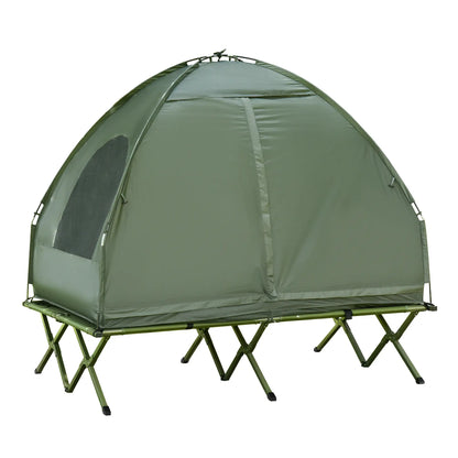 Camping Combo Tent Cot Air Mattress w/ Pump, Dark Green Camping Tents at Gallery Canada