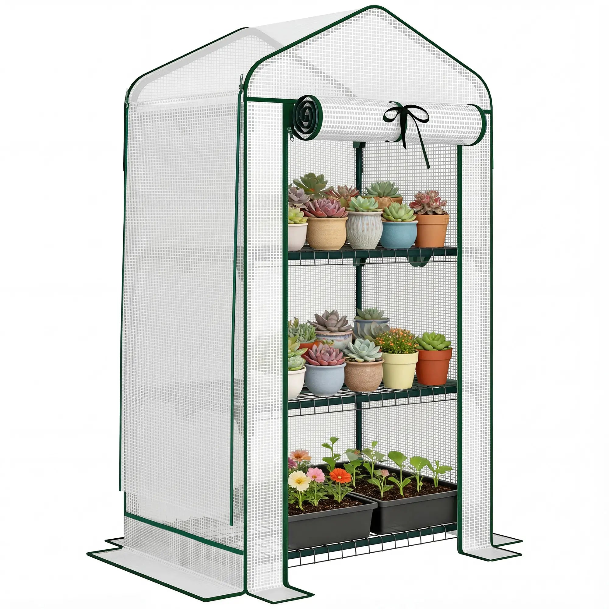 Mini Greenhouse With Screen Roof, 27.6