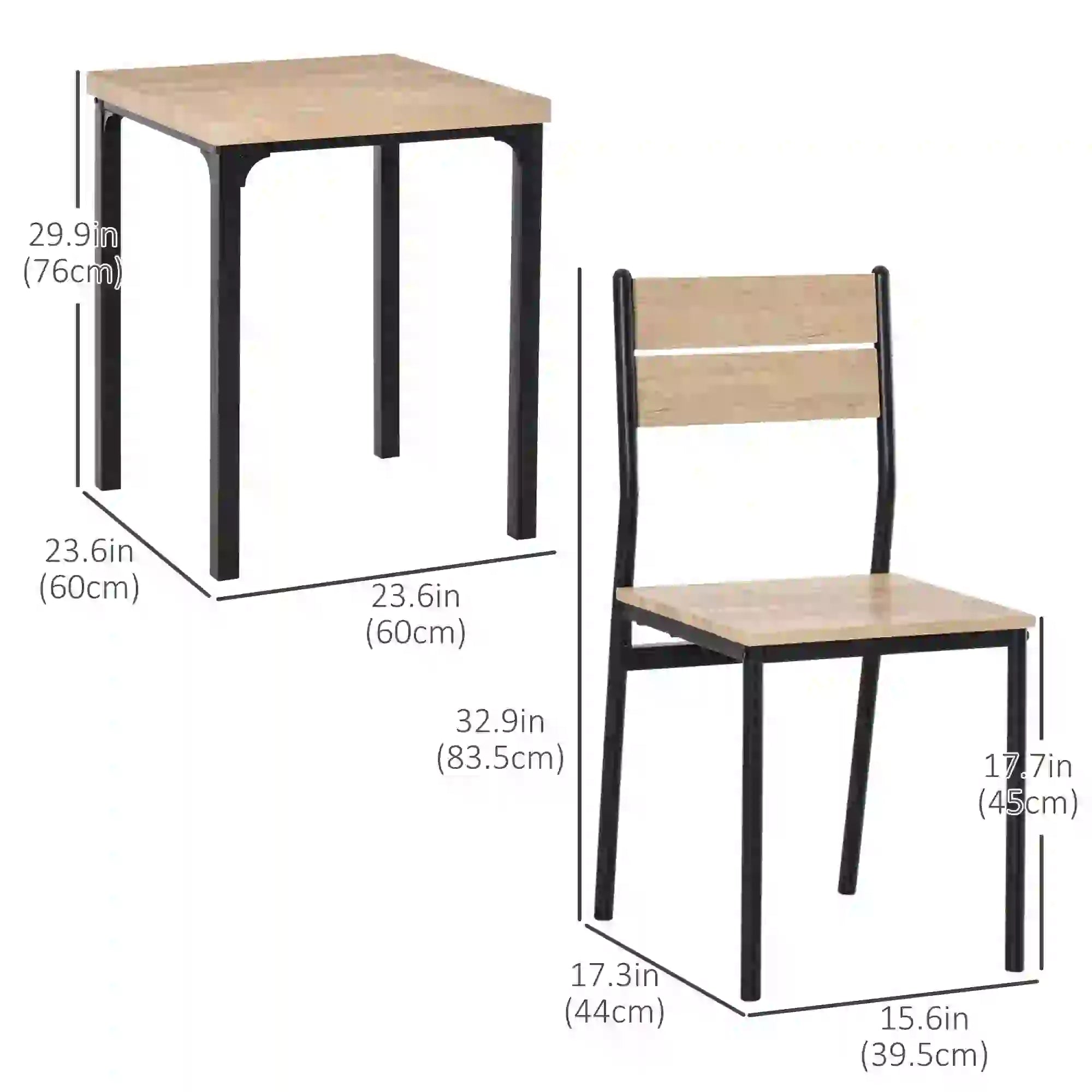 2-Piece Dining Table Set, Natural Wood, Metal Legs Bar Sets at Gallery Canada