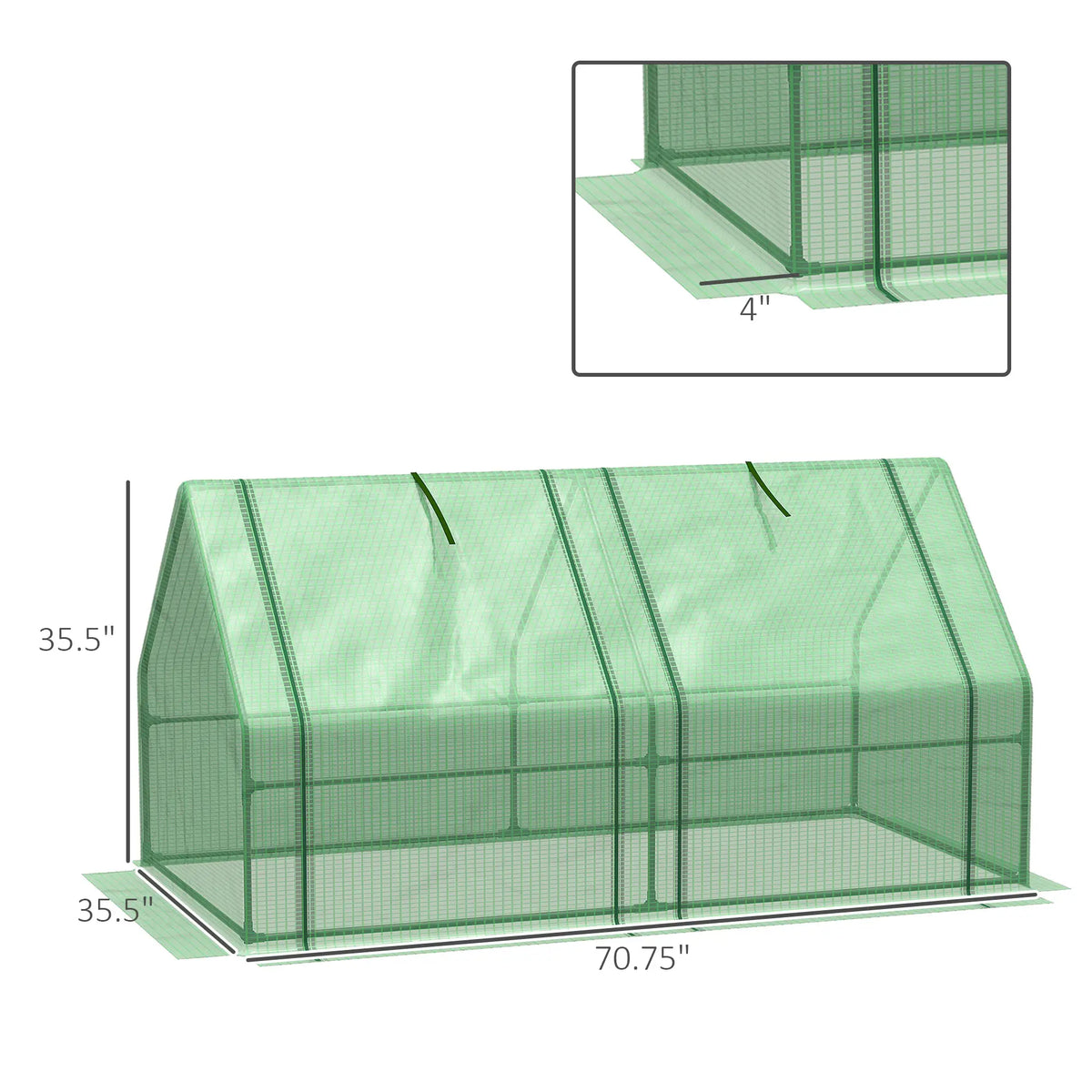 6' x 3' x 3' Portable Tunnel Greenhouse, Outdoor Garden, Green Mini Greenhouses at Gallery Canada