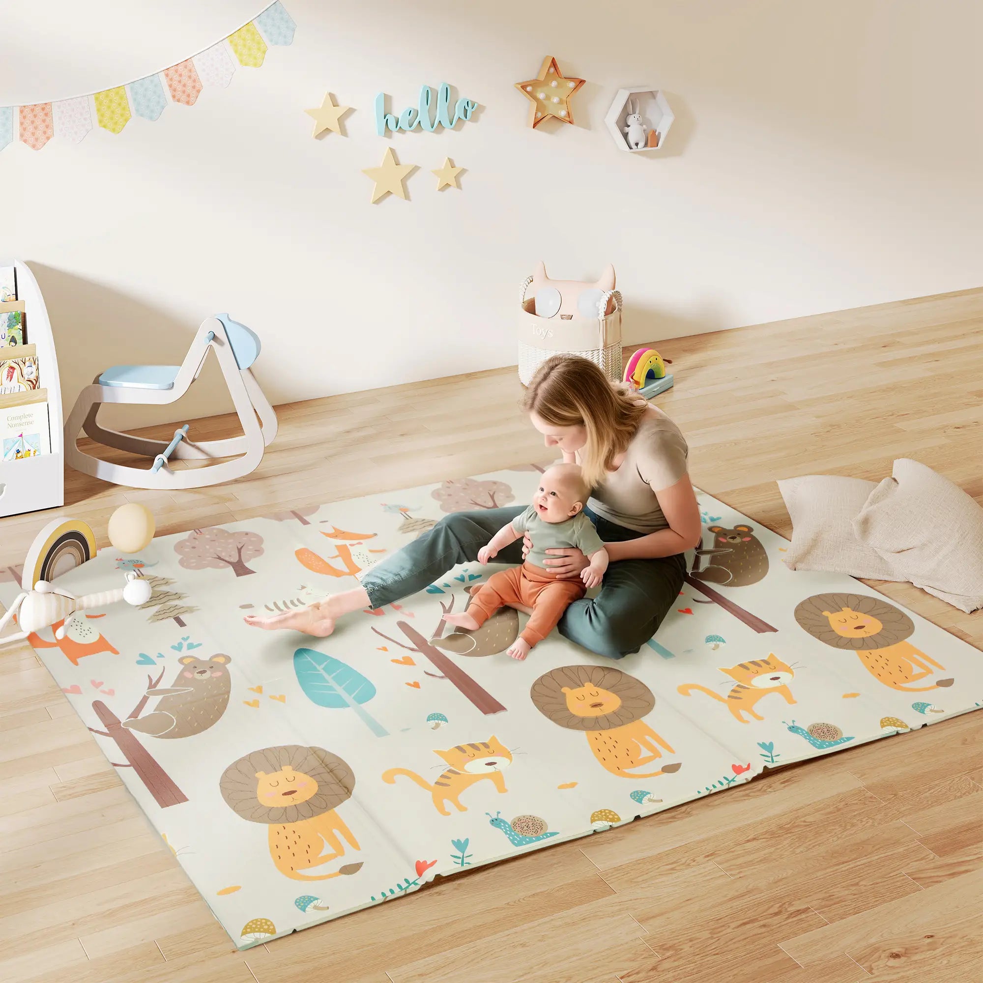 Double Sided Baby Play Mat, Reversible Waterproof, Animal Theme Kids Gym & Playmats at Gallery Canada