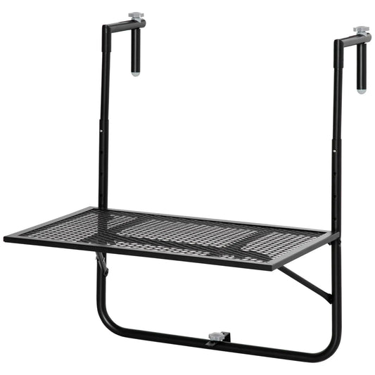 Metal Wall Mount Desk, Adjustable Folding Balcony Table, Black Balcony Table Hanging Black at Gallery Canada