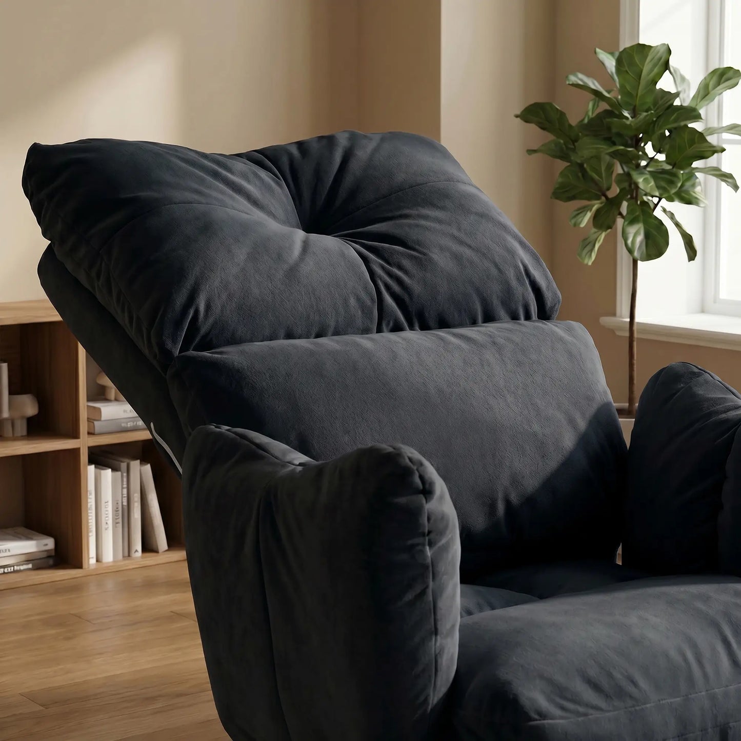 Ergonomic Office Gaming Chair With Foot Rest, Fabric, Black Task Chairs at Gallery Canada