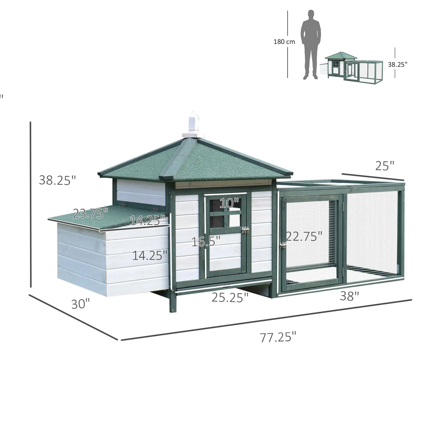 77 Chicken Coop, Rabbit Hutch, Poultry Cage, Outdoor, Green Chicken Coops at Gallery Canada