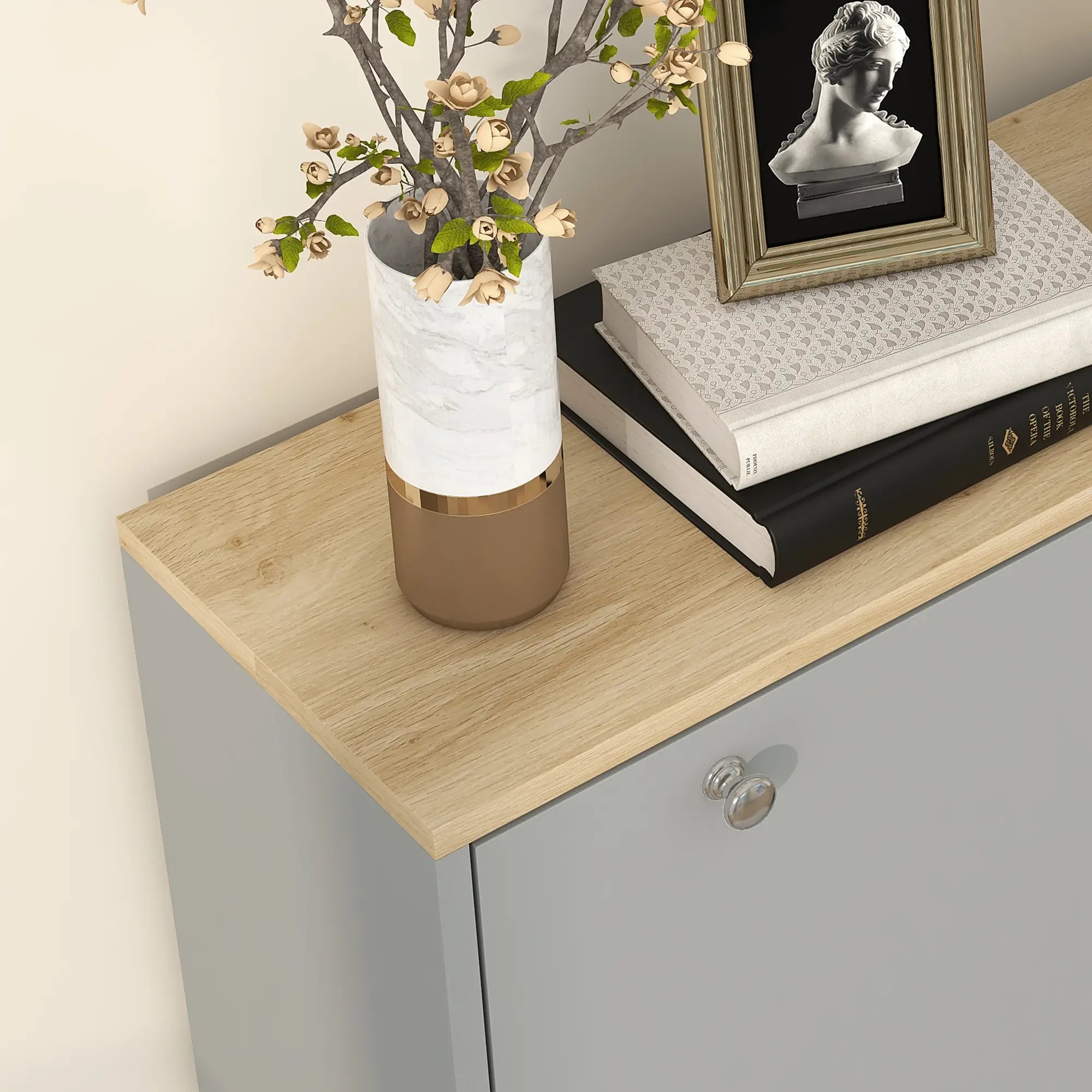 Shoe Storage, 3 Flip Drawers, Adjustable Shelves, 24 Pairs, Grey Shoe Storage Cabinets & Racks at Gallery Canada