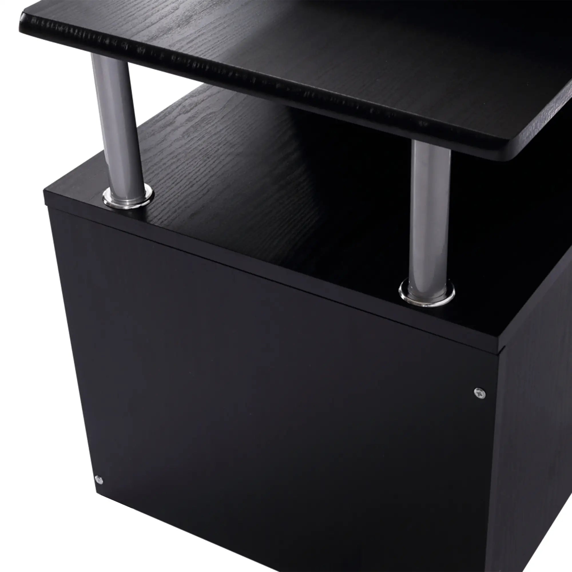 Wood Computer Desk With Storage Shelf, Black Computer Desks at Gallery Canada